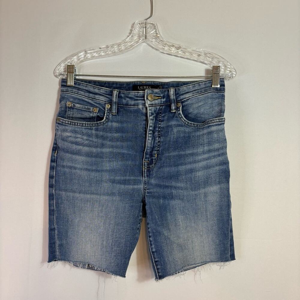 Ralph Lauren “Black Label” Cutoff Blue Jean Shorts High-Waisted Size 8 R0348